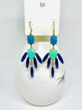 Beaded Blues Dangling Earrings